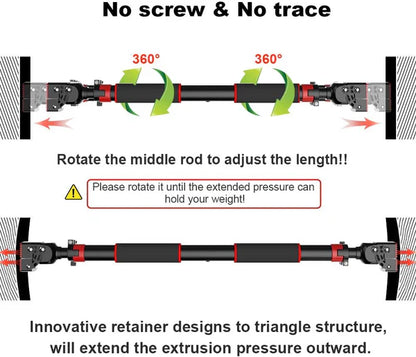 Adjustable No-Screw Pull-Up Bar (200KG Capacity)